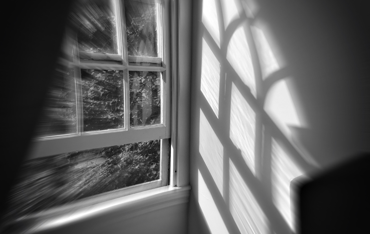 Distoreted view of chapel window